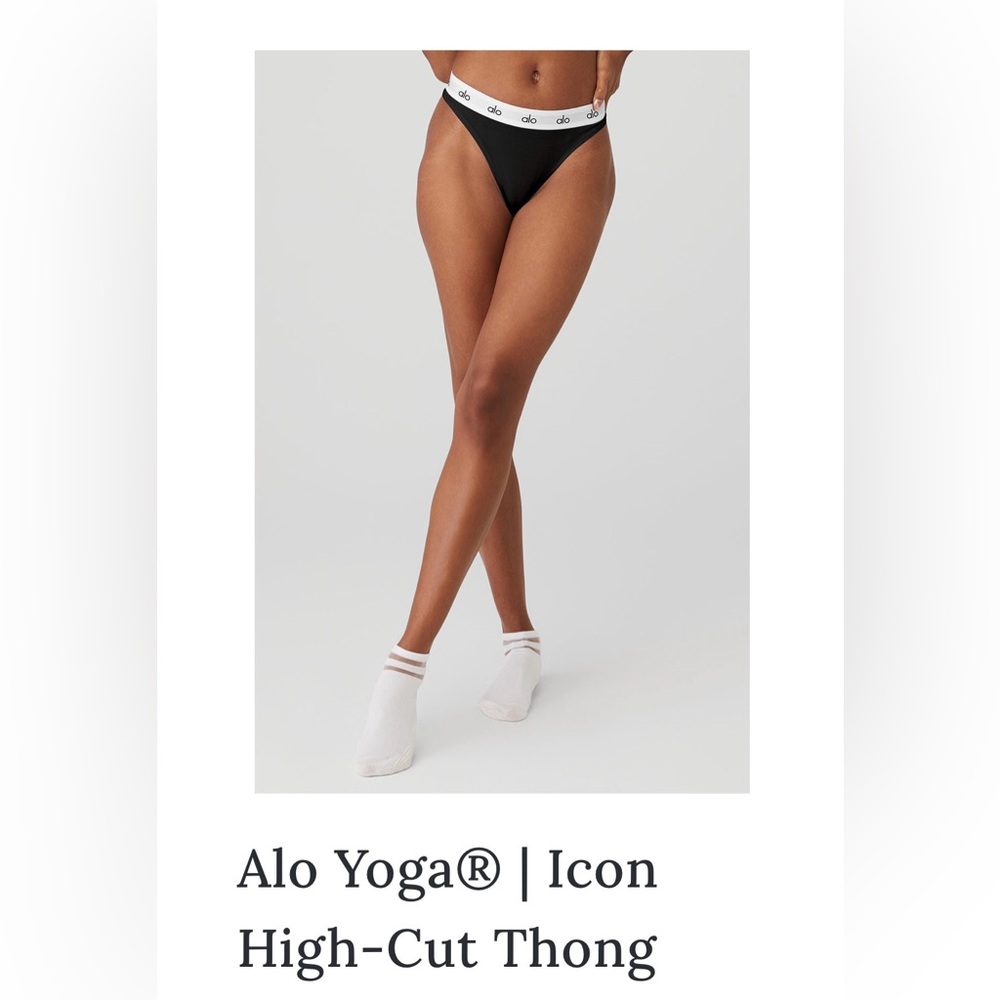 Stylish Alo Icon High Cut Thong Blk (M)